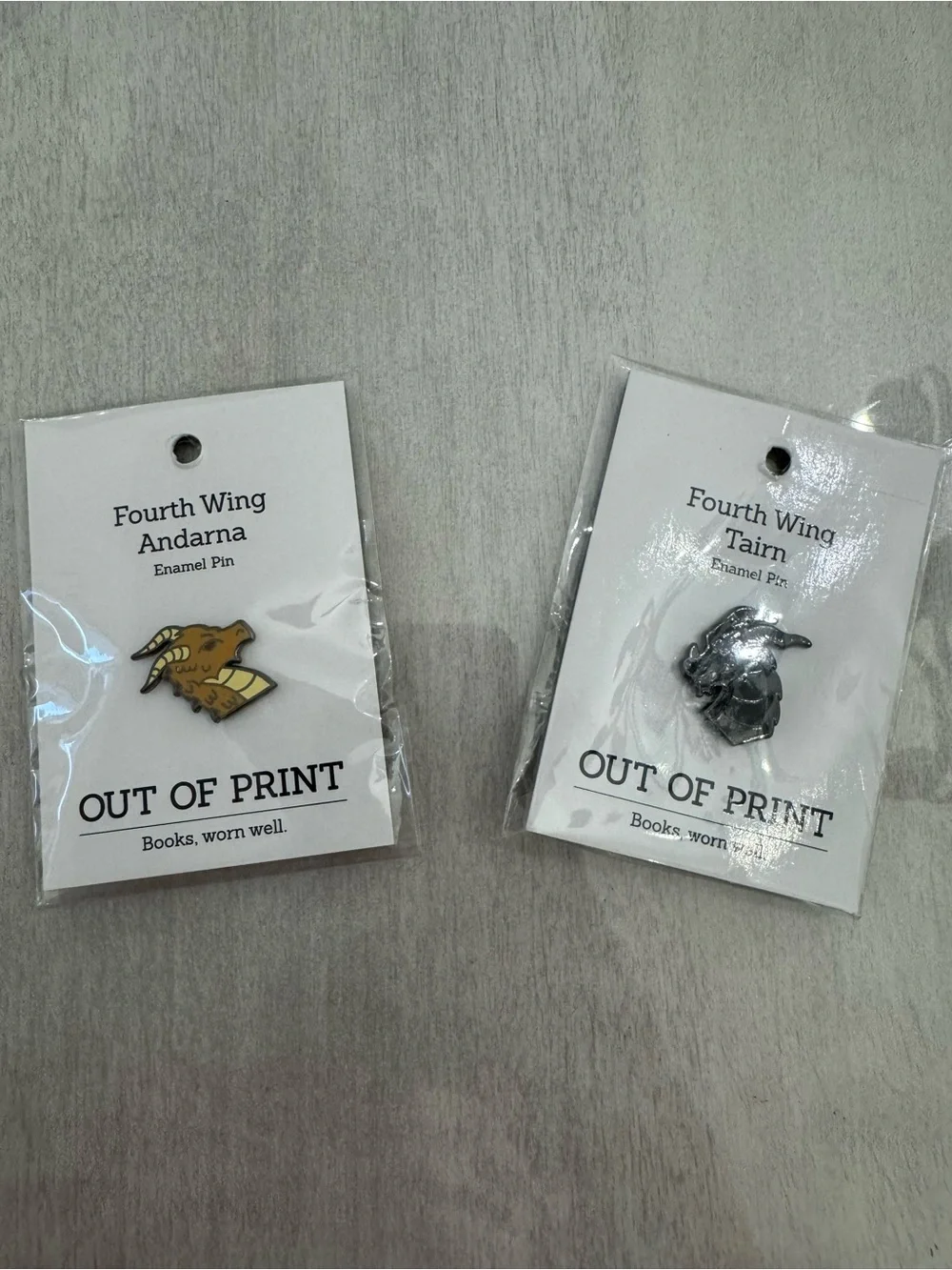 NWT Out of Print Fourth Wing Tairn and Andarna Enamel Pins